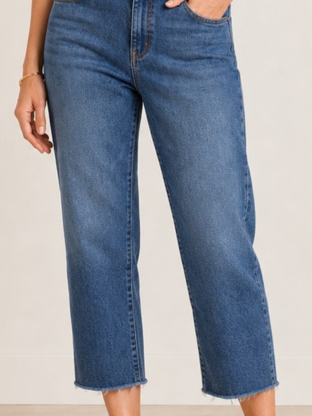 Talbots Cropped Straight-Leg Jeans in Medium Wash Blue 8p